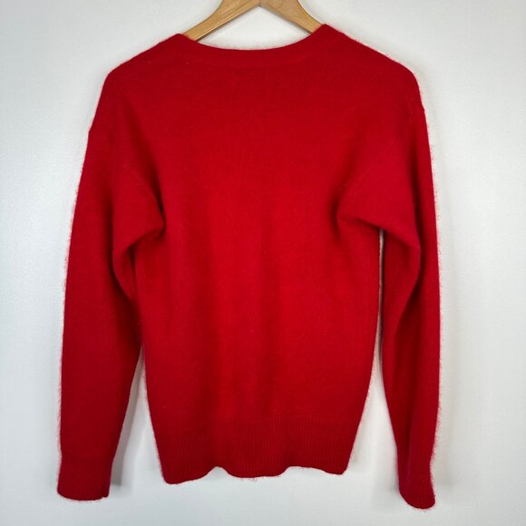 Primavera Vintage Angora Rabbit Hair Wool Button Cardigan Sweater Red Small - Picture 3 of 3